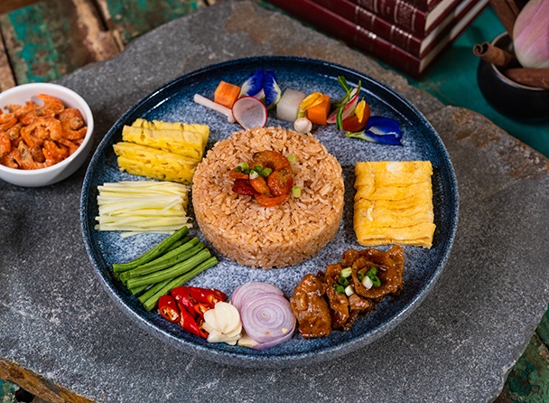Kapik Fried Rice with Dried Shrimps and Fresh Vegetables
