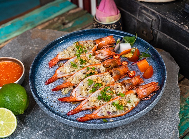 Steamed Prawn with Garlic