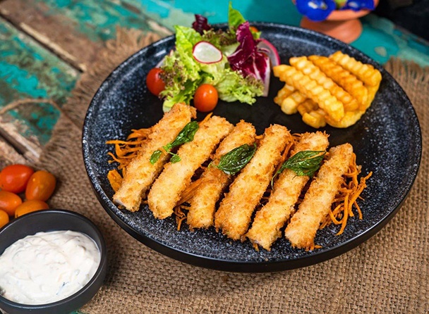 Chicken Nuggets with French Fries and Side Salad