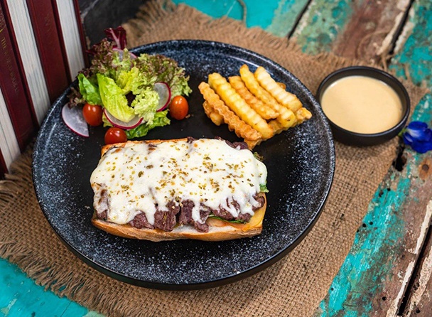 Veranda Beef Sub with French Fries and Side Salad